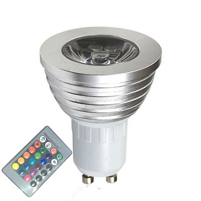 

OMTO GU10 3W RGB Color Changing LED Spotlight with IR Remote Control Mood Ambiance Lighting 16 Color Dimmable 85 - 265V