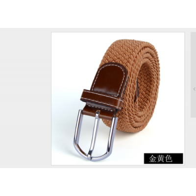 

Casual Stretch Braided Elastic Woven Canvas Buckle Belt Waistband Waist Straps