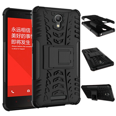 

Fivice Redmi note 2 Case TPU anti-fall tire pattern back clip bracket phone case