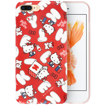 

Youk HelloKitty series iphone8 7Plus phone case case Apple 8 7Plus mobile phone sets Silicone shatter-resistant soft shell cotton candy Katie red