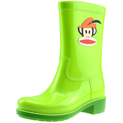 

[Jingdong supermarket] PaulFrank mouth monkey rain boots fashion boots women in the tube color water shoes PF1011 yellow 37 yards