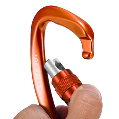 

25KN Screw Locking Gate Carabiner Heavy Duty D-shape Buckle Pack D-ring Carabiner Climbing Rappelling Canyoning Hammock Locking Cl