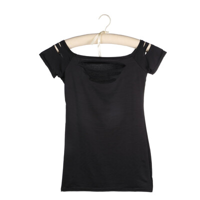 

Women Ripped T-shirts Top Cutout Clubwear Cut out Tee Club Goth Punk Rave