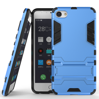 

Blue Slim Robot Armor Kickstand Shockproof Hard Rugged Rubber Back Case For MEIZU U10