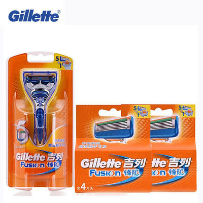 

1 Держатель 9 Лезвия Сочетание Подлинной Gillette Fusion Для Бритья Лезвия Бритвы Для Мужчин Уходу За Лицом Моющийся Брендов Бритв
