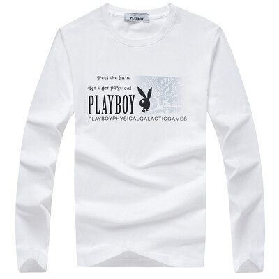 

Playboy PLAYBOY Футболка Мужская мода Круглая ручка Печать Футболка с длинным рукавом 16057PL2901 White XL