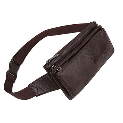 

Men Multipurpose Leather Waist Bag Fanny Pack Retro Unisex Women Hip Pouch Bum Belt Bags for Outdoor Sport Running Hiking Cycling