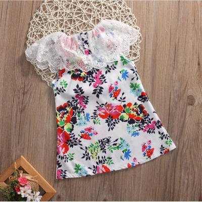 

Toddler Baby Kids Girl Lace Floral Dress Party Tutu Dresses Summer Sundress