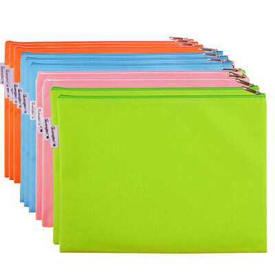 

GuangBo 10 double-layer B5 cloth waterproof zipper file bag / color bag random A6092