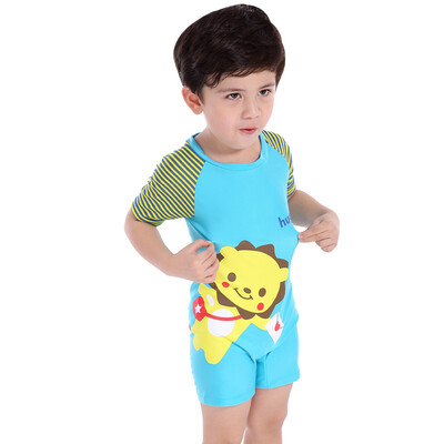 

Hugmii children swimsuit boys and girls cartoon baby conjoined sunscreen surfing suit FCIT0272 lion 110 yards