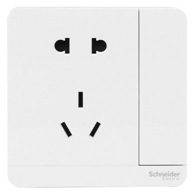 

Schneider Schneider switch socket socket panel 10A five-hole socket with a switch is still series mirror porcelain white ten suit set