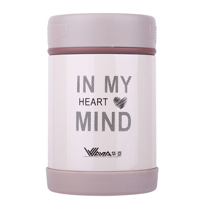 

Jingdong Supermarket] Huaya (WAYA) vacuum stew pot stainless steel insulation braised burning pot travel car pot HM2-500 love rice white 500ml gift package