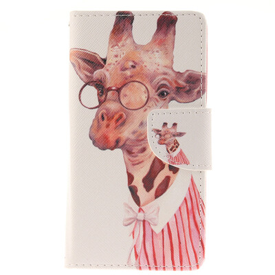 

Giraffe Design PU Leather Flip Cover Wallet Card Holder Case for LG G4cG4 Mini