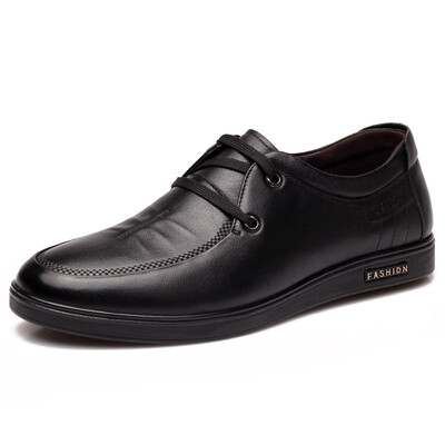 

Strong man DA7308 breathable single layer leather casual shoes male band with light men&39s shoes black 43 yards