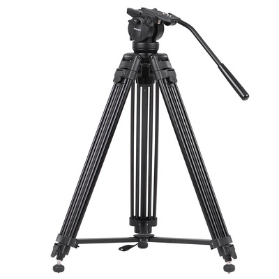 

KINGJOY VT-2500 Professional Mg-Al Alloy Video Photo Tripod Kit 360°Panorama Pan Fluid Ball Head for DSLR Camera Video Recorder DV
