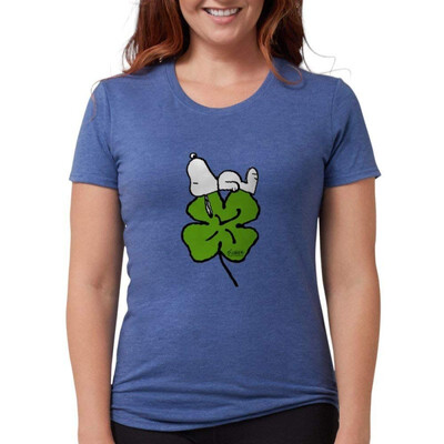 

CafePress Snoopy Hugging Clover - Womens Tri-Blend T-Shirt