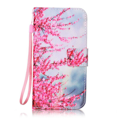 

Plum Blossom Design PU Leather Flip Cover Wallet Card Holder Case for LG X Screen