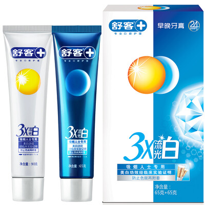 

Shuxu 3X flow light white morning&evening toothpaste for smoking 65g 65g