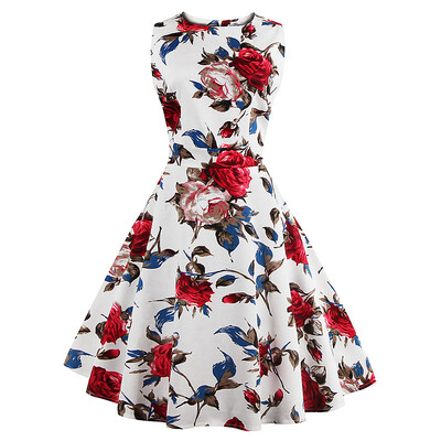 

Floral Tea Length Vintage Dress