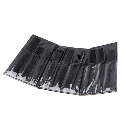 

9pcs Black Pro Salon Hair Comb Set Plastic Barbers Cutting Combs Set with a Pouch Holder Case