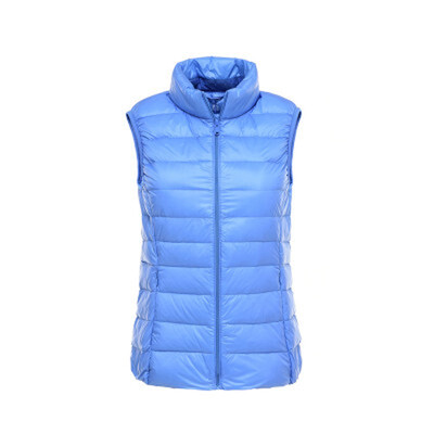 

2018New Autumn Women White Duck Down Vest Ultra Light Down Vest Jacket Winter Slim Sleeveless Coat