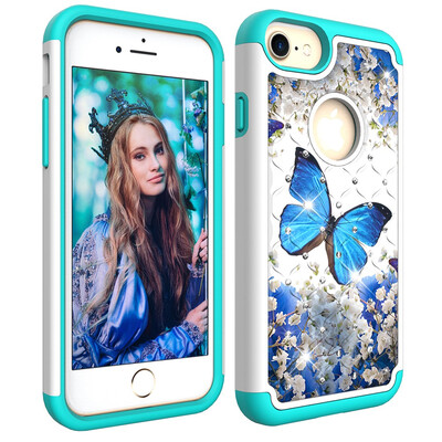 

Apple Diamond Hard PC Iphone 7 Iphone 8 Cases Non Slip TPU Drop Protection Compatible with Iphone 78
