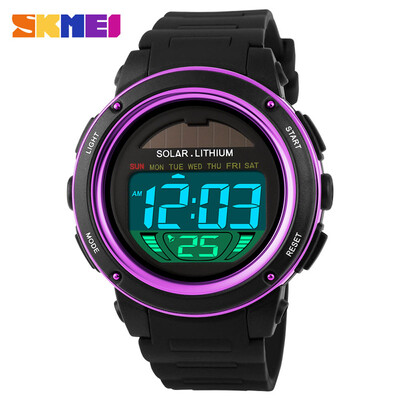 

SKMEI Brand Solar Powered Digital Men Women Sports Military Watch 3ATM Water-resistant Unisex Wristwatch with Chronograph Backligh