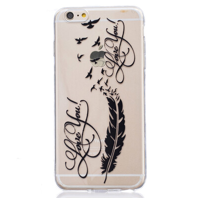 

LOVE Перья Pattern Мягкий Тонкий TPU Резиновый Силиконовый гель Чехол для IPHONE 6/6S