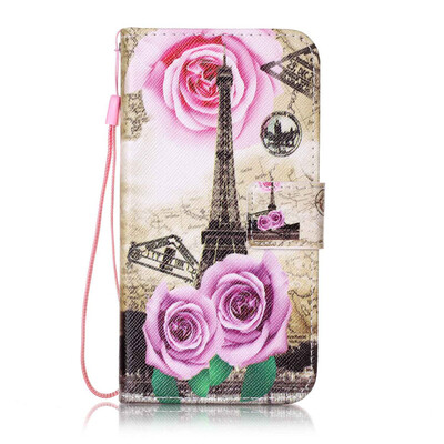 

Flower Tower Design PU Leather Flip Cover Wallet Card Holder Case for LG X Screen