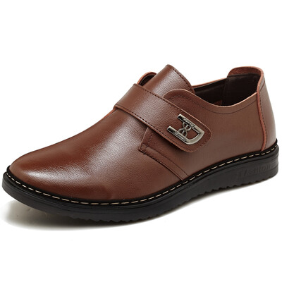 

Mens business casual leather shoes the Velcro