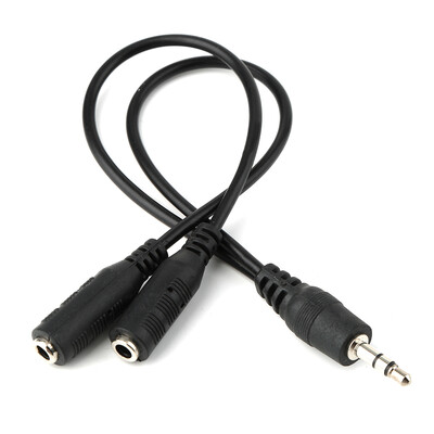 

3,5 1 в 2 пары аудиовход Earbud гарнитура наушники Splitter черный