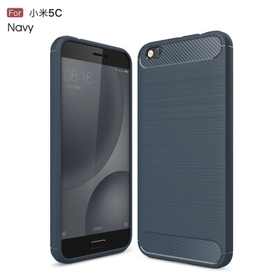 

Fivice Xiaomi Mi 5C case Luxury brushed carbon fiber TPU soft shell