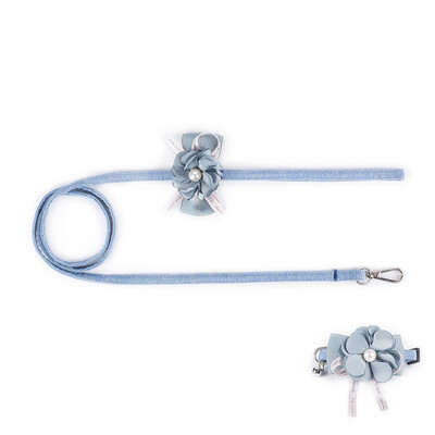 

Cloth Art Cat Dog Pet Collar with Matching Leash Lovely Hauling Cable Collar Leads Collars Traction Belt Suit