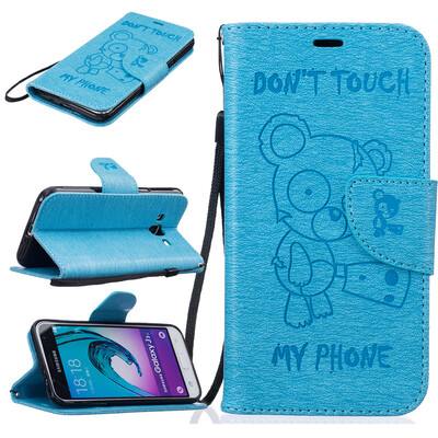 

Light Blue Bear выбитый PU кожаный бумажник чехол Классический откидная крышка с подставкой Функция и слот кредитной карты для SAM