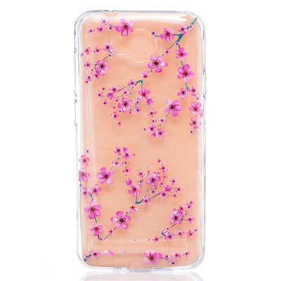 

Plum blossom Dress girl Pattern Soft Thin TPU Rubber Silicone Gel Case Cover for HUAWEI Y3 II