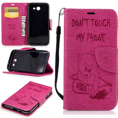 

Rose Bear Style Embossing Classic Flip Cover with Stand Function and Credit Card Slot for Samsung GALAXY J3 2017/J327P/J3 Prime