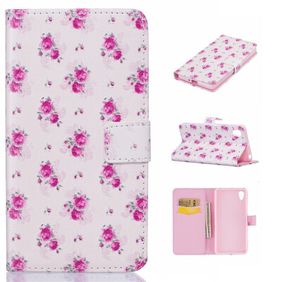 

Little Rose Design PU Leather Flip Cover Wallet Card Holder Case for SONY Xperia X