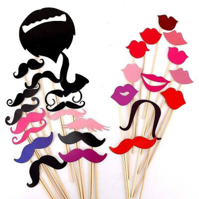 

MyMei Photo Booth Props 58Pcs/Set 2016 New Party Event Supplies Photobooth Mustache Lips Party Mask Wedding Party Decoration