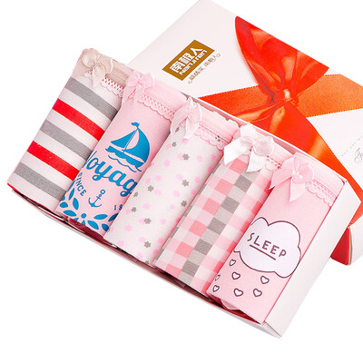 

【Jingdong Supermarket】 Antarctic (Nanjiren) ladies underwear 4 cotton waist triangle women's underwear mixed color gift box bowknot NF16X25312-4B 4 color mixed