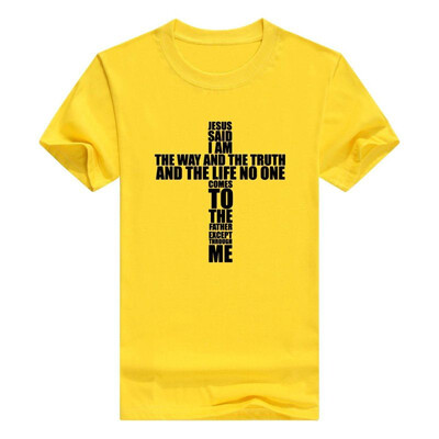 

Christian Religious Men Tshirt Jesus The Way Truth Life Cross