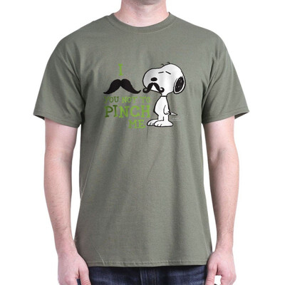 

CafePress Snoopy - Mustache Your Not to Pinch M - 100 Cotton T-Shirt