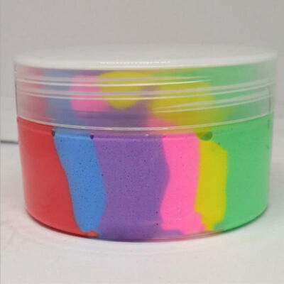 

Rainbow Puff Slime Toys Glossy Cotton Clicky And Borax Kids Stress Relief
