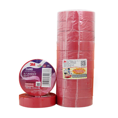 

3M 1600 # автомобиль общего назначения ПВХ изоляционная лента / бессвинцовая электрическая лента 18 мм * 20 м (10 упаковка) Авто ремонт домашнее улучшение износ влагостойкая кислота и щелочь красный