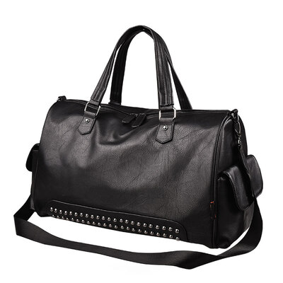 

Bean Drum Travel Bag Мужская повседневная заклепка Большая сумка для переноски Сумка для сумок Сумка для сумочки G00283 Black