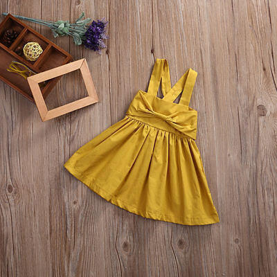 

Baby Girl Toddler Kid Summer Sleeveless Sundress Bowknot Short Mini Dress Outfit