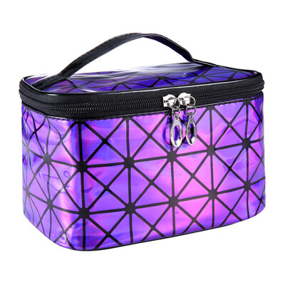 

Large-capacity Functional 3D Optical Maser Cosmetic Bag Women Fashion PU Leather Travel Organizer Suitcase Toiletry Make Up Necess