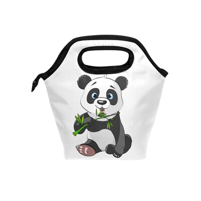 

Insulated Lunch Tote Bag Bamboo Panda Travel Picnic Lunch Handbags Portable Zipper Lunch Bag Box
