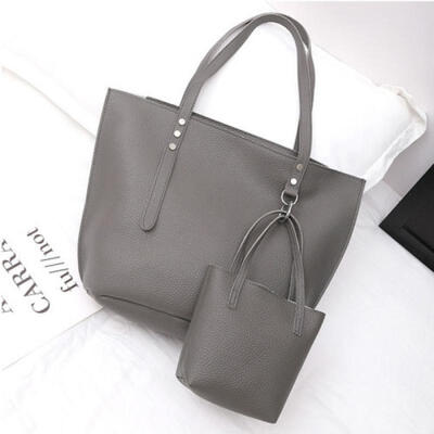 

3pzas Mujer Bolso De Piel Asa Corta Mensajero Set M