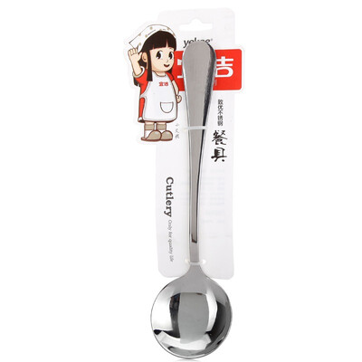 

Yi Jie spoon stainless steel soup spoon Korean style dumplings 6 only volume JD-7100