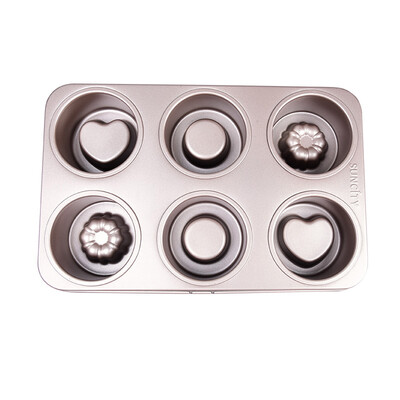 

Yang Chen baking mold 6 with heart-shaped cake mold creative home baking tools oven with double-sided cake mold can be used YC80113
